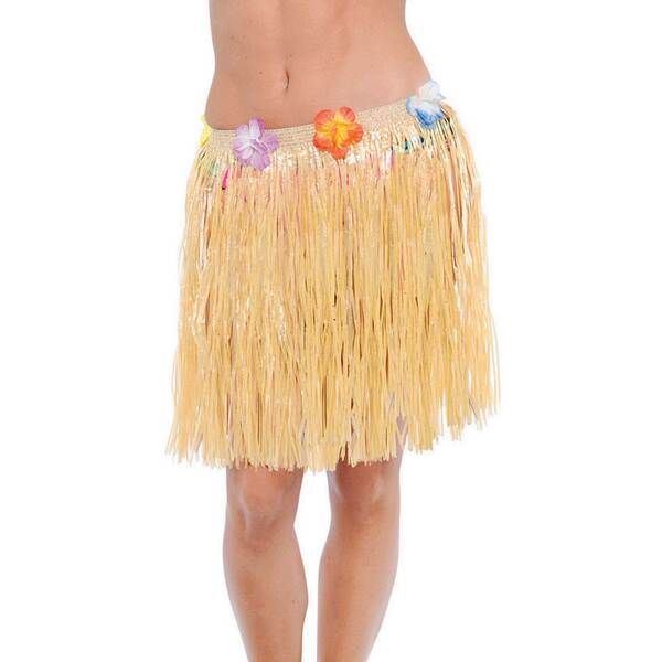 Natural Plastic Hula Skirt - Adult