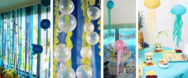 Sponge-Bob Gold Number Balloons Boys Birthday Party Decorations