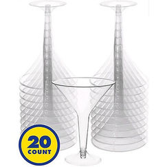 Plastic Clear Martini Glasses - pk20