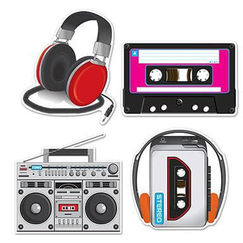 80's Music Cut-outs (pk4)