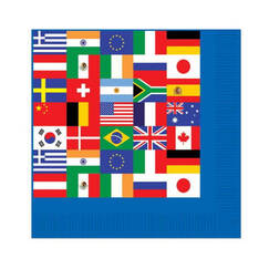 Small International Flags Napkins (pk16)